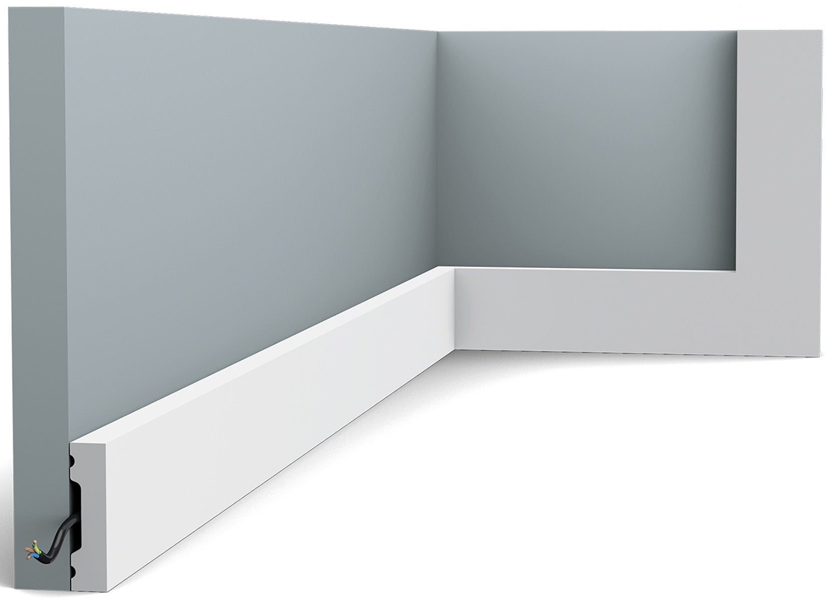 Orac Decor SX162 Battiscopa Zoccolino Parete Muro Duropolymer® Polistirene Ad Alta Densità Bianco Resistente Agli Urti Calore Acqua Facile Da Installare Verniciabile Pretrattata Primer Acrilico Impermeabile Interno Esterno Ambienti Umidi Misura 200x4x1 cm