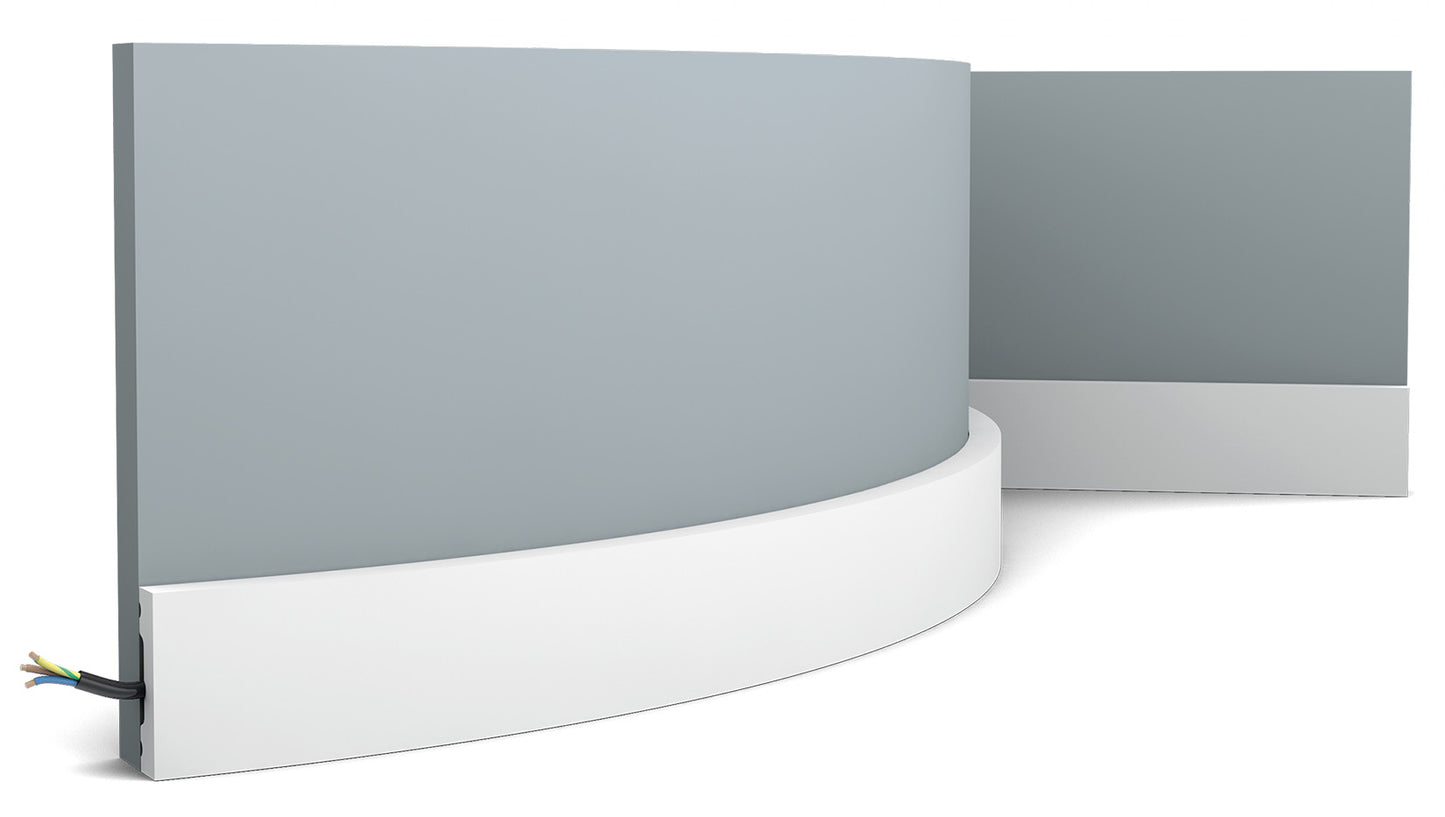 Orac Decor SX162F Battiscopa Zoccolino Parete Purotouch® Poliuretano Flessibile Flex Bianco Resistente Urti Calore Acqua Facile Da Installare Verniciabile Pretrattata Primer Acrilico Impermeabile Per Interno ed Esterno Ambienti Umidi Misura 200x4x1 cm