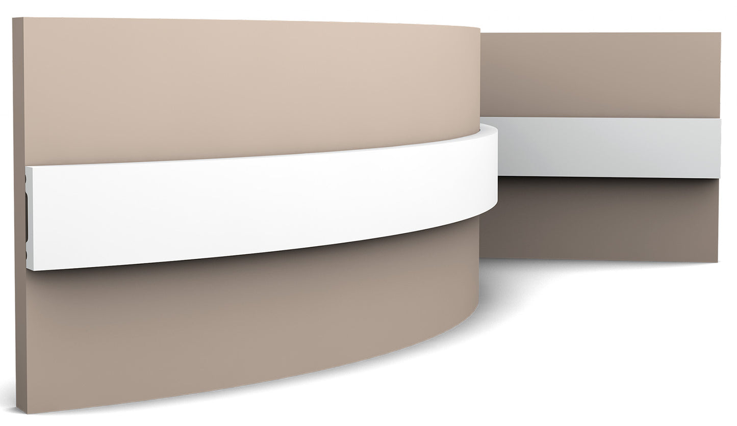 Orac Decor SX162F Battiscopa Zoccolino Parete Purotouch® Poliuretano Flessibile Flex Bianco Resistente Urti Calore Acqua Facile Da Installare Verniciabile Pretrattata Primer Acrilico Impermeabile Per Interno ed Esterno Ambienti Umidi Misura 200x4x1 cm