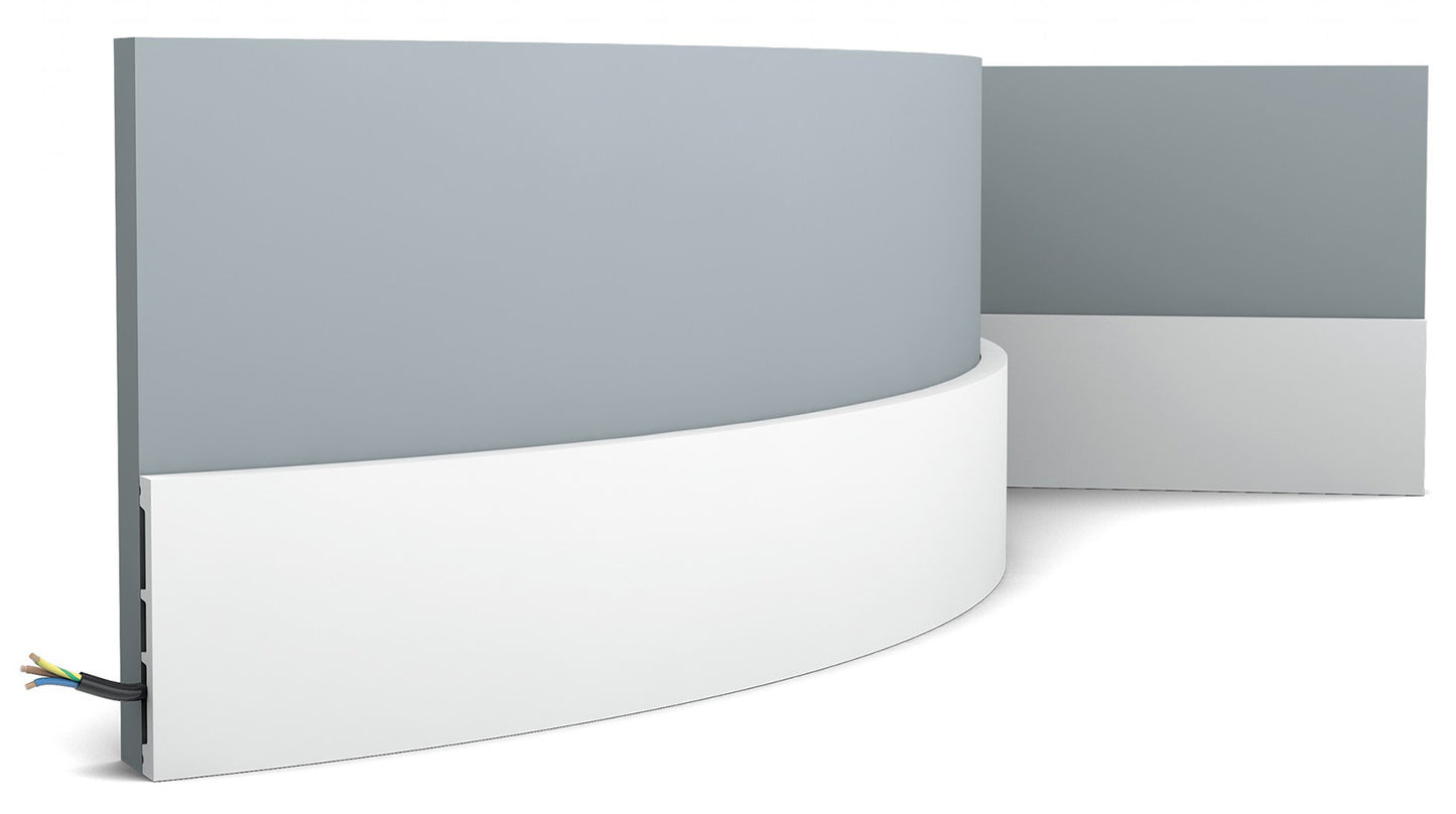 Orac Decor SX163F Battiscopa Zoccolino Parete Purotouch® Poliuretano Flessibile Flex Bianco Resistente Urti Calore Acqua Facile Da Installare Verniciabile Pretrattata Primer Acrilico Impermeabile Per Interno ed Esterno Ambienti Umidi Misura 200x10,2x1,3cm