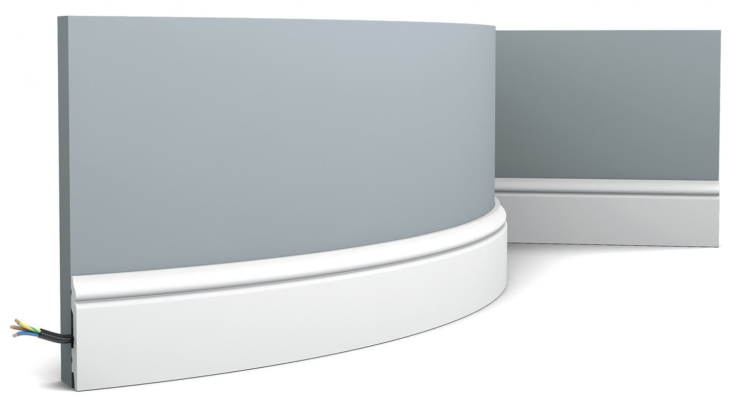 Orac Decor SX165F Battiscopa Zoccolino Parete Purotouch® Poliuretano Flessibile Flex Bianco Resistente Urti Calore Acqua Facile Da Installare Verniciabile Pretrattata Primer Acrilico Impermeabile Per Interno ed Esterno Ambienti Umidi Misura 200x6,9x1,1 cm