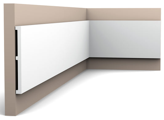 Orac Decor SX168 Battiscopa Zoccolino Parete Duropolymer® Polistirene Ad Alta Densità Bianco Resistente Agli Urti Calore Acqua Facile Da Installare Verniciabile Pretrattata Primer Acrilico Impermeabile Interno Esterno Ambienti Umidi Misura 200x15x1,3 cm