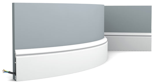 Orac Decor SX173F Battiscopa Zoccolino Parete Purotouch® Poliuretano Flessibile Flex Bianco Resistente Urti Calore Acqua Facile Da Installare Verniciabile Pretrattata Primer Acrilico Impermeabile Per Interno ed Esterno Ambienti Umidi Misura 200x10x1,6 cm