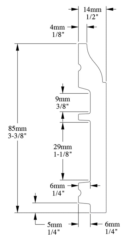 Orac Decor SX172F Battiscopa Zoccolino Parete Purotouch® Poliuretano Flessibile Flex Bianco Resistente Urti Calore Acqua Facile Da Installare Verniciabile Pretrattata Primer Acrilico Impermeabile Per Interno ed Esterno Ambienti Umidi Misura 200x8,5x1,4 cm