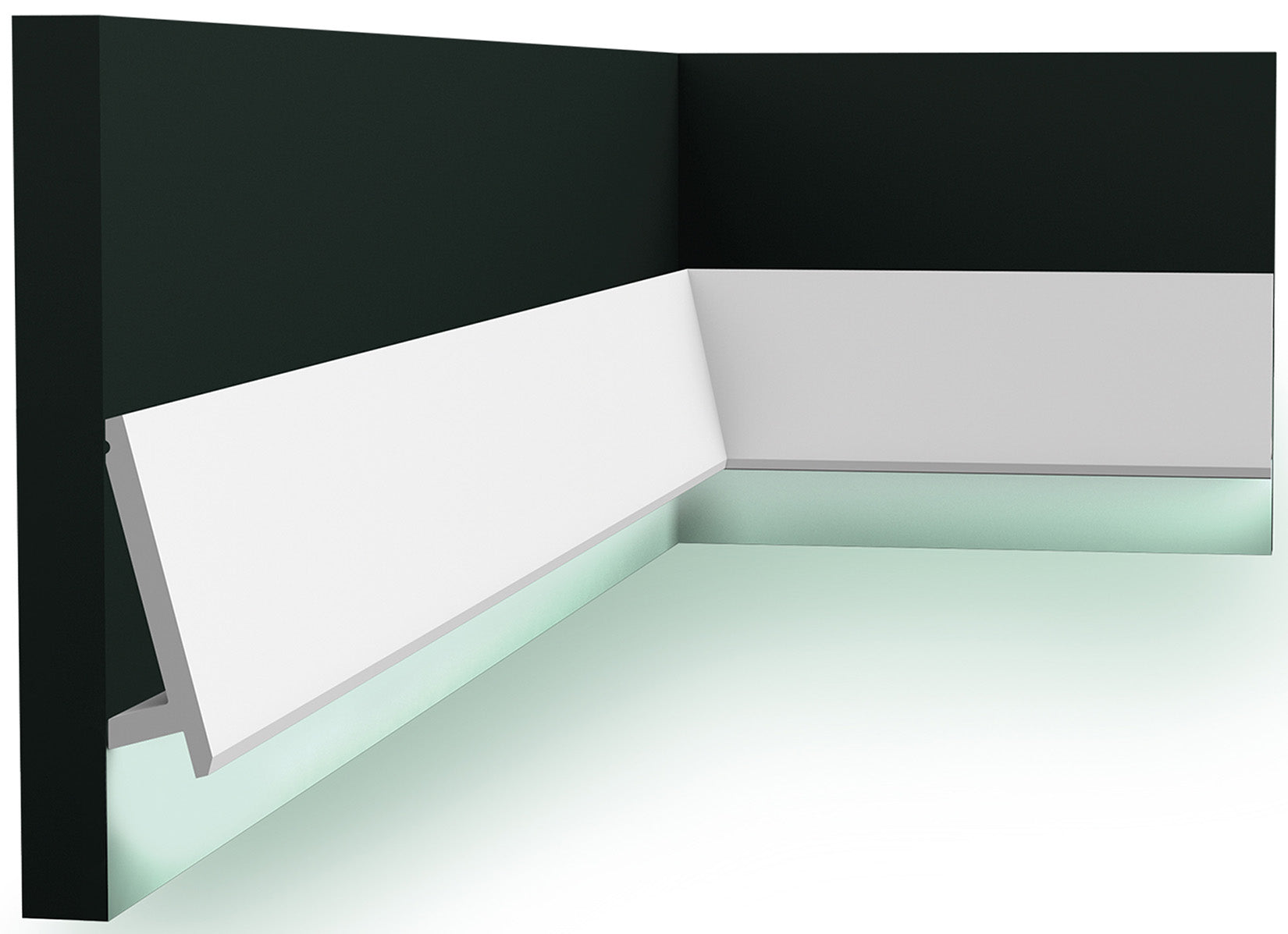 Orac Decor SX179 Cornice Battiscopa Parete Duropolymer® Polistirene Alta Densità Bianco Resistente Agli Urti Calore Acqua Illuminazione Indiretta Verniciabile Pretrattata Primer Acrilico Impermeabile Interno Esterno Ambienti Umidi Misura 200x9,7x2,9 cm