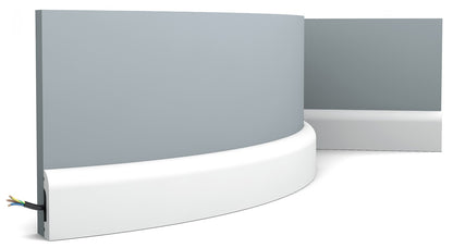 Orac Decor SX182F Cornice Battiscopa Zoccolino Parete Purotouch® Poliuretano Flessibile Flex Bianco Resistente Urti Calore Acqua Facile Da Installare Verniciabile Pretrattata Primer Acrilico Impermeabile Interno Esterno Ambienti Umidi Misura 200x5x1,3 cm