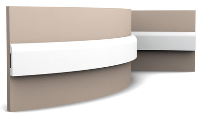 Orac Decor SX182F Cornice Battiscopa Zoccolino Parete Purotouch® Poliuretano Flessibile Flex Bianco Resistente Urti Calore Acqua Facile Da Installare Verniciabile Pretrattata Primer Acrilico Impermeabile Interno Esterno Ambienti Umidi Misura 200x5x1,3 cm