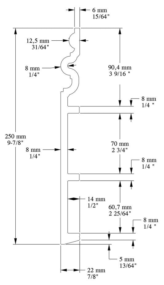 Orac Decor SX193 Battiscopa Zoccolino Zoccolo Parete Duropolymer® Polistirene Ad Alta Densità Bianco Resistente Agli Urti Calore Acqua Facile Da Installare Verniciabile Pretrattata Primer Acrilico Impermeabile Interno Esterno Ambienti Umidi 200x25x2,2 cm