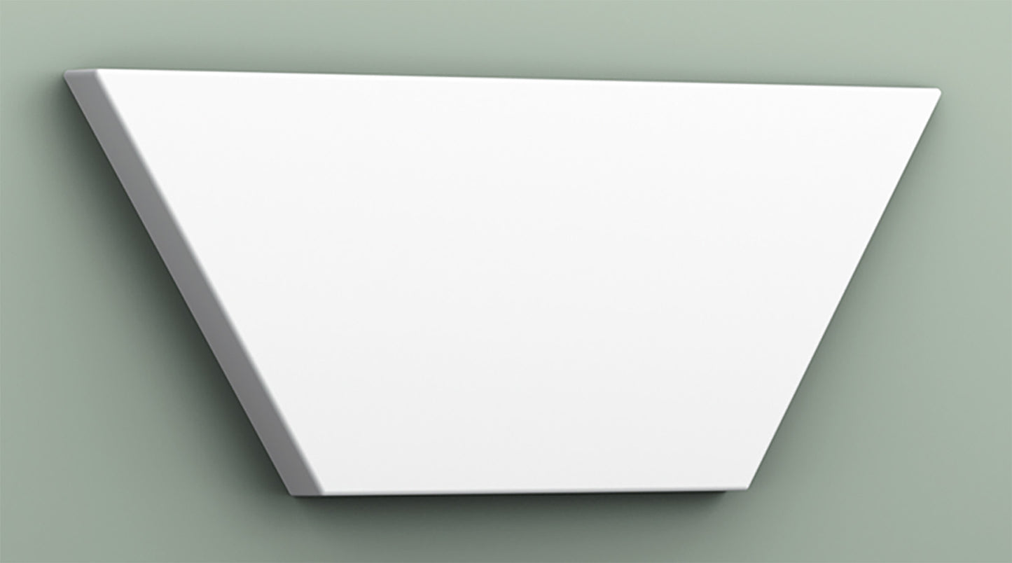 Orac Decor W101 Trapezium Pannello Murale 3D Trapezio Parete Purotouch® Poliuretano Alta Densità Bianco Resistente Urti Calore Acqua Assorbimento Acustico Facile Da Installare Verniciabile Acrilico Impermeabile Interno Esterno Ambienti Umidi 34,5x15x3 cm