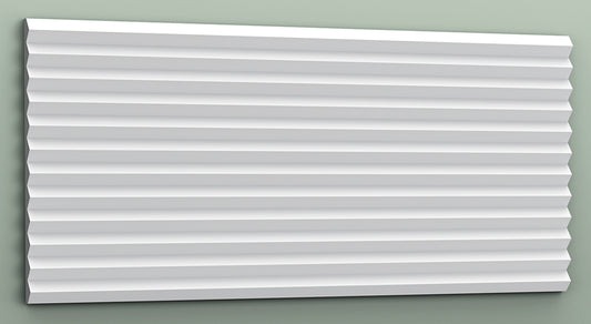 Orac Decor W108 Zigzag Pannello Murale 3D Strisce Decorazione Parete Purotouch® Poliuretano Alta Densità Bianco Resistente Agli Urti Calore Acqua Assorbimento Acustico Facile Da Installare Verniciabile Acrilico Impermeabile Interno Esterno 200x25x1,8 cm