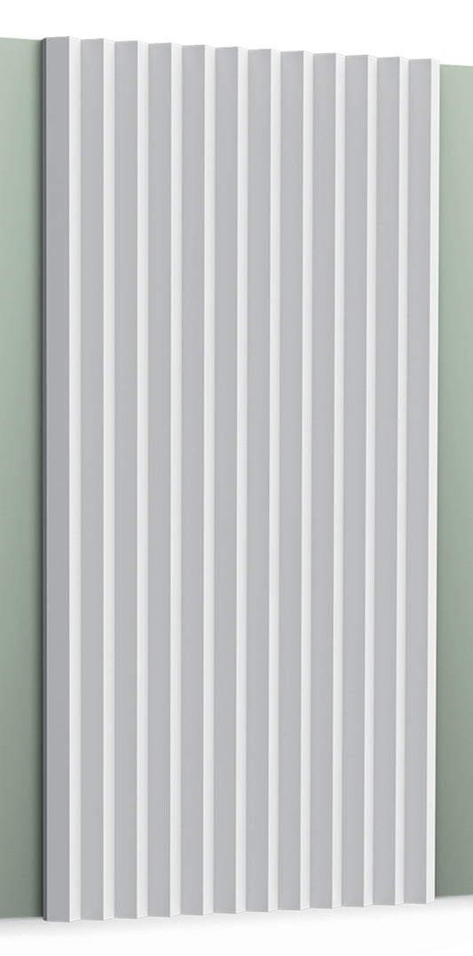 Orac Decor W108 Zigzag Pannello Murale 3D Strisce Decorazione Parete Purotouch® Poliuretano Alta Densità Bianco Resistente Agli Urti Calore Acqua Assorbimento Acustico Facile Da Installare Verniciabile Acrilico Impermeabile Interno Esterno 200x25x1,8 cm