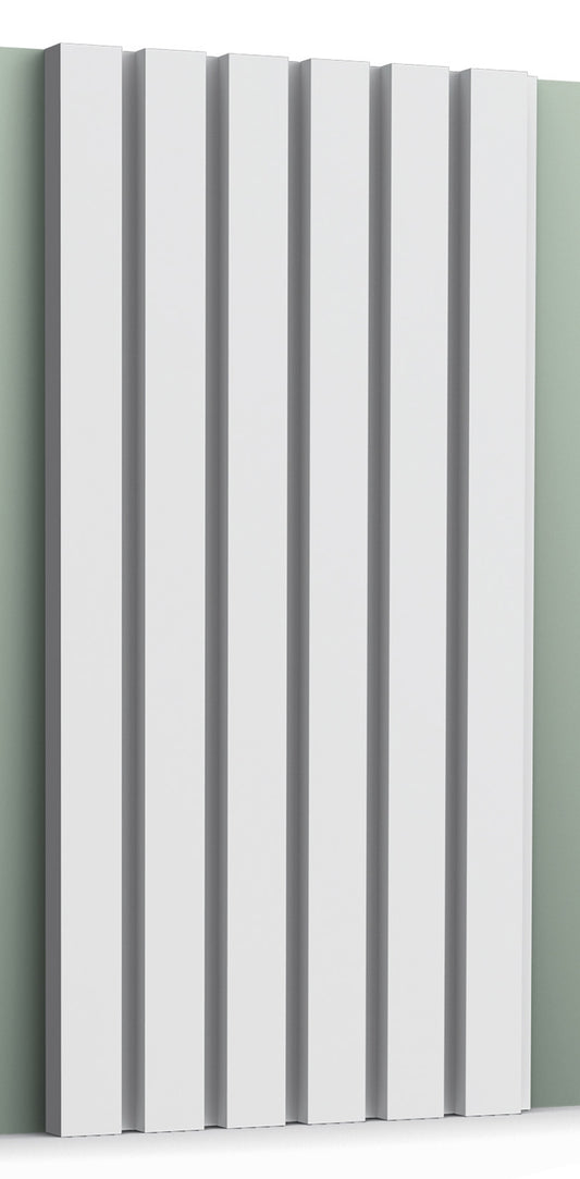 Orac Decor W111 Bar Pannello Murale 3D Righe Decorazione Parete Purotouch® Poliuretano Alta Densità Bianco Resistente Agli Urti Calore Acqua Assorbimento Acustico Facile Da Installare Verniciabile Acrilico Impermeabile Interno Esterno Misura 200x25x2 cm