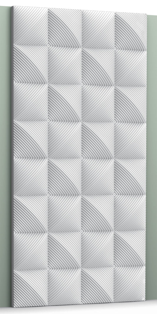 Orac Decor W113 Cobble Pannello Murale 3D Quadratini Decorazione Parete Purotouch® Poliuretano Alta Densità Bianco Resistente Agli Urti Calore Acqua Assorbimento Acustico Facile Da Installare Verniciabile Acrilico Impermeabile Interno Esterno 200x25x2,2cm