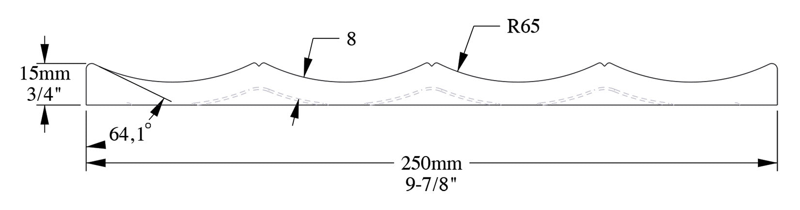 Orac Decor W114F Valley XL Pannello Murale 3D Doghe Strisce Parete Muro Poliuretano Flessibile Flex Bianco Resistente Agli Urti Calore Acqua Assorbimento Acustico Facile Da Installare Verniciabile Acrilico Impermeabile Interno Esterno Misura 200x25x1,5 cm