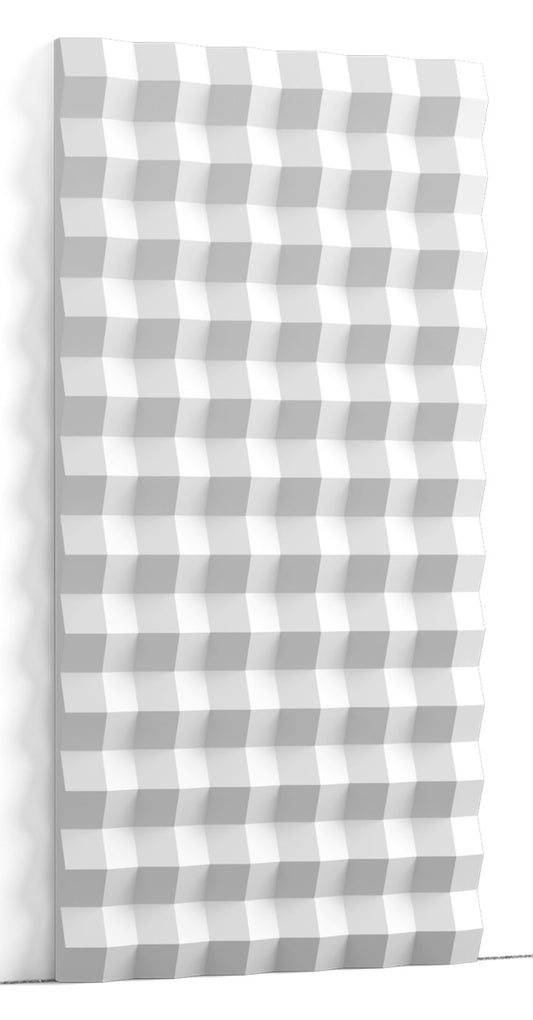 Orac Decor W115 SLOPE Pannello 3D Forma Quadrata Decorazione Parete Purotouch® Poliuretano Alta Densità Bianco Resistente Agli Urti Calore Acqua Assorbimento Acustico Facile Da Installare Verniciabile Acrilico Impermeabile Interno Esterno 200x25x2,3 cm
