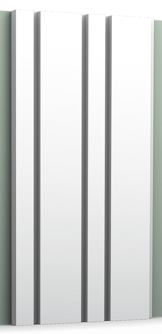 Orac Decor W119 BAR MIX Pannello Murale 3D Strisce Decorazione Parete Purotouch® Poliuretano Alta Densità Bianco Resistente Agli Urti Calore Acqua Assorbimento Acustico Facile Da Installare Verniciabile Acrilico Impermeabile Interno Esterno 200x25x2 cm