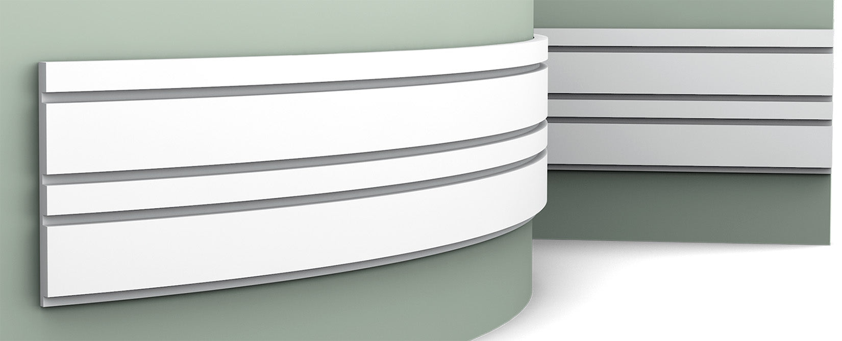 Orac Decor W119F BAR MIX Pannello Murale 3D Doghe Strisce Righe Parete Poliuretano Flessibile Flex Bianco Resistente Agli Urti Calore Acqua Assorbimento Acustico Facile Da Installare Verniciabile Acrilico Impermeabile Interno Esterno Misura 200x25x2 cm