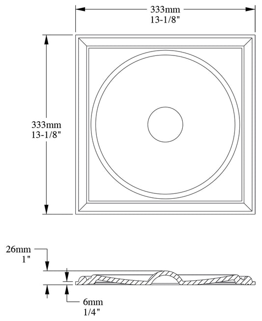 Orac Decor W122 Autoire Pannello Murale 3D Quadrato Decoro Parete Purotouch® Poliuretano Alta Densità Bianco Resistente Agli Urti Calore Acqua Assorbimento Acustico Facile Da Installare Verniciabile Acrilico Impermeabile Interno Esterno 33,3x33,3x2,6 cm