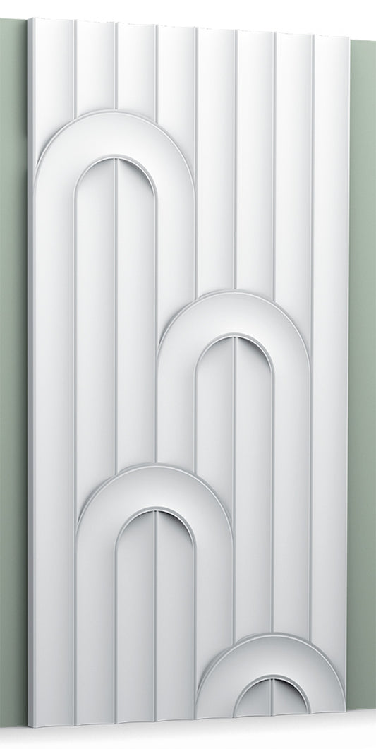 Orac Decor W212 VALLEY LOOP Pannello Murale 3D Decorazione Parete Muro Purotouch® Poliuretano Alta Densità Bianco Resistente Agli Urti Calore Acqua Assorbimento Acustico Facile Da Installare Verniciabile Acrilico Impermeabile Interno Esterno 200x25x1,2 cm