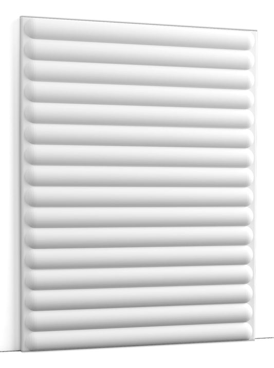 Orac Decor W214 Pannello Murale 3D Forma Bombata Decoro Parete Purotouch® Poliuretano Alta Densità Bianco Resistente Agli Urti Calore Acqua Assorbimento Acustico Facile Da Installare Verniciabile Acrilico Impermeabile Interno Esterno 200x40x1,5 cm