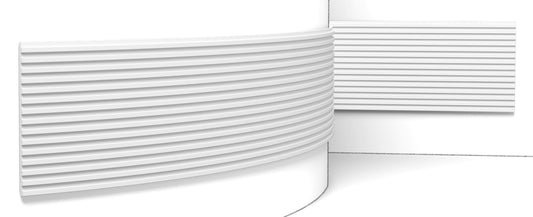 Orac Decor WX205F TRACK Pannello Murale 3D Forma Scanalata Parete Poliuretano Flessibile Flex Bianco Resistente Agli Urti Calore Acqua Assorbimento Acustico Facile Da Installare Verniciabile Acrilico Impermeabile Interno Esterno Misura 200x25x1,3 cm