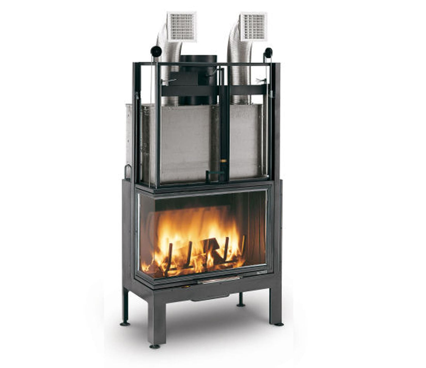 Camino a Legna Chiuso ad Aria Calda Convezione Circolazione Naturale Canalizzata Riscaldamento per Irraggiamento Palazzetti Ecomonoblocco EL 78 Sinistro SX Easy Line O2Ring Potenza 18,6 kW Portina Vetro Ceramico Misura 85,5x55x166 cm 