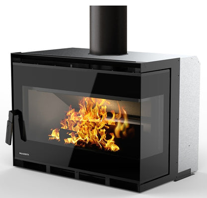 Palazzetti Ecopalex GTM80R Angolo Destro Inserto Camino Inserimento Legna Aria Convezione Naturale Canalizzabile Potenza 12,4 Kw Focolare Thermofix® Base Ghisa Maniglia Amovibile Cassetto Cenere Estraibile Deflettore Fumi Automatico Misura 76x52x56 cm
