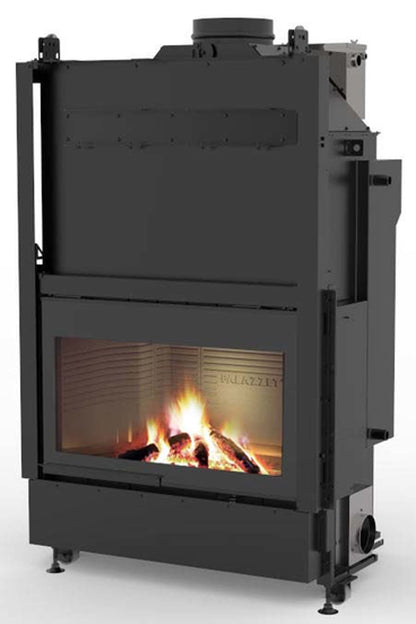 Palazzetti HWT S86F Frontale Termocamino Ecomonoblocco Legna Riscaldamento Acqua Termosifoni Potenza 33,5 Kw Vaso Aperto Acciaio Focolare Refrattario Thermofix® Apertura Porta Scorrimento Ribalta Scambiatore Portalegna Valvola By - Pass 100x80x172 cm