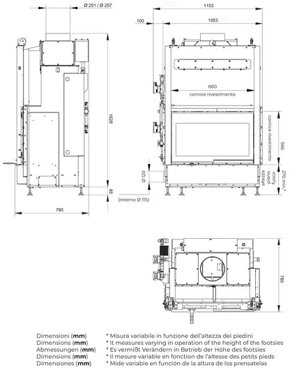 Palazzetti HWT S86F FASTL Frontale Termocamino Ecomonoblocco Legna Riscaldamento Acqua Radiatori Potenza 33,5 Kw Vaso Aperto Acciaio Focolare Refrattario Thermofix® Apertura Porta Scorrimento Ribalta Gruppo Idraulico SX Separazione Impianto 115x80x172 cm