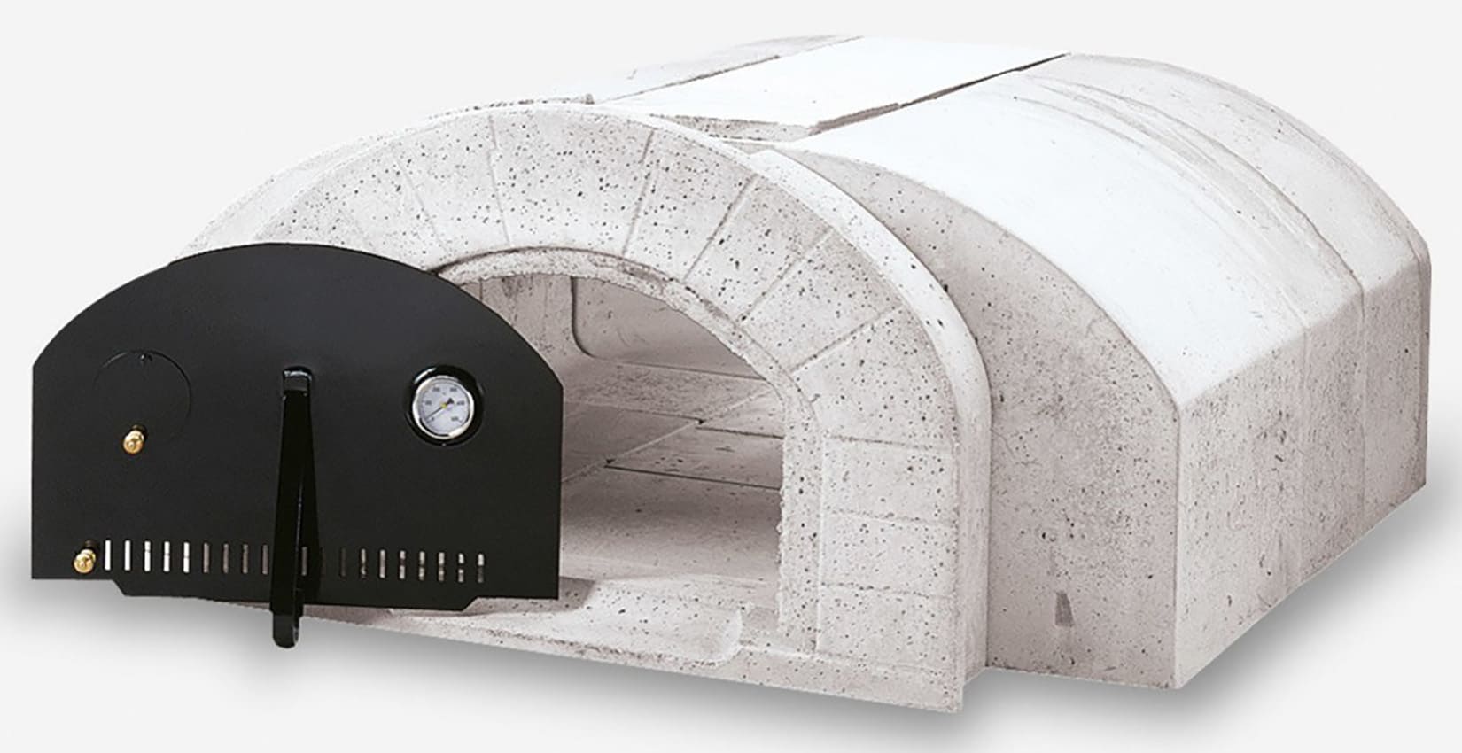 Palazzetti In Giardino Ghiottone Large Forno a Legna per Pizza in Cemento Refrattario Alto Tenore Allumina Da Coibentare Da Verniciare Piano Cottura Portina Acciaio Termometro Spioncino Dimensioni Interne 104x112 cm Misure Esterne 118x143 H55 cm
