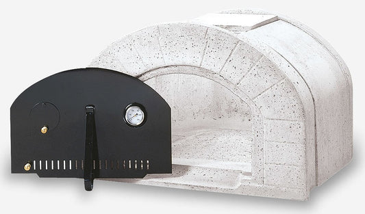 Palazzetti In Giardino Ghiottone Small Forno a Legna per Pizza in Cemento Refrattario Alto Tenore Allumina Da Coibentare Da Verniciare Piano Cottura Portina Acciaio Termometro Spioncino Dimensioni Interne 70x69 cm Misure Esterne 85x78 H55 cm