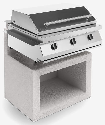 Palazzetti in Giardino Gioia Barbecue Gas GPL Propano Metano Naturale Inserto Base 3 Bruciatori Accensione One-Touch Diffusori Calore Acciaio Inox Vaschetta Estraibile Piastra Teppanyaki Struttura 18/10 Manopole Metallo Coperchio Scaldavivande 70x70 H78cm