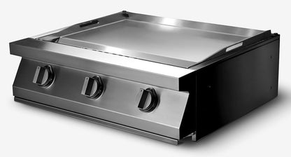 Palazzetti in Giardino Gioia Barbecue Gas GPL Propano Metano Naturale Inserto 3 Bruciatori Accensione One-Touch Diffusori Calore Acciaio Inox Vaschetta Estraibile Piastra Teppanyaki Struttura 18/10 Manopole Metallo Coperchio Scaldavivande 70x70 H40cm 35kg