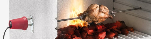 Palazzetti in Giardino Girarrosto Easy Elettrico Standard 68 cm Modello con Asta Quadrata in Acciaio Inox da 8 mm Dotata di 2 Forchette Capacita? di Portata Fino a 5,5 kg