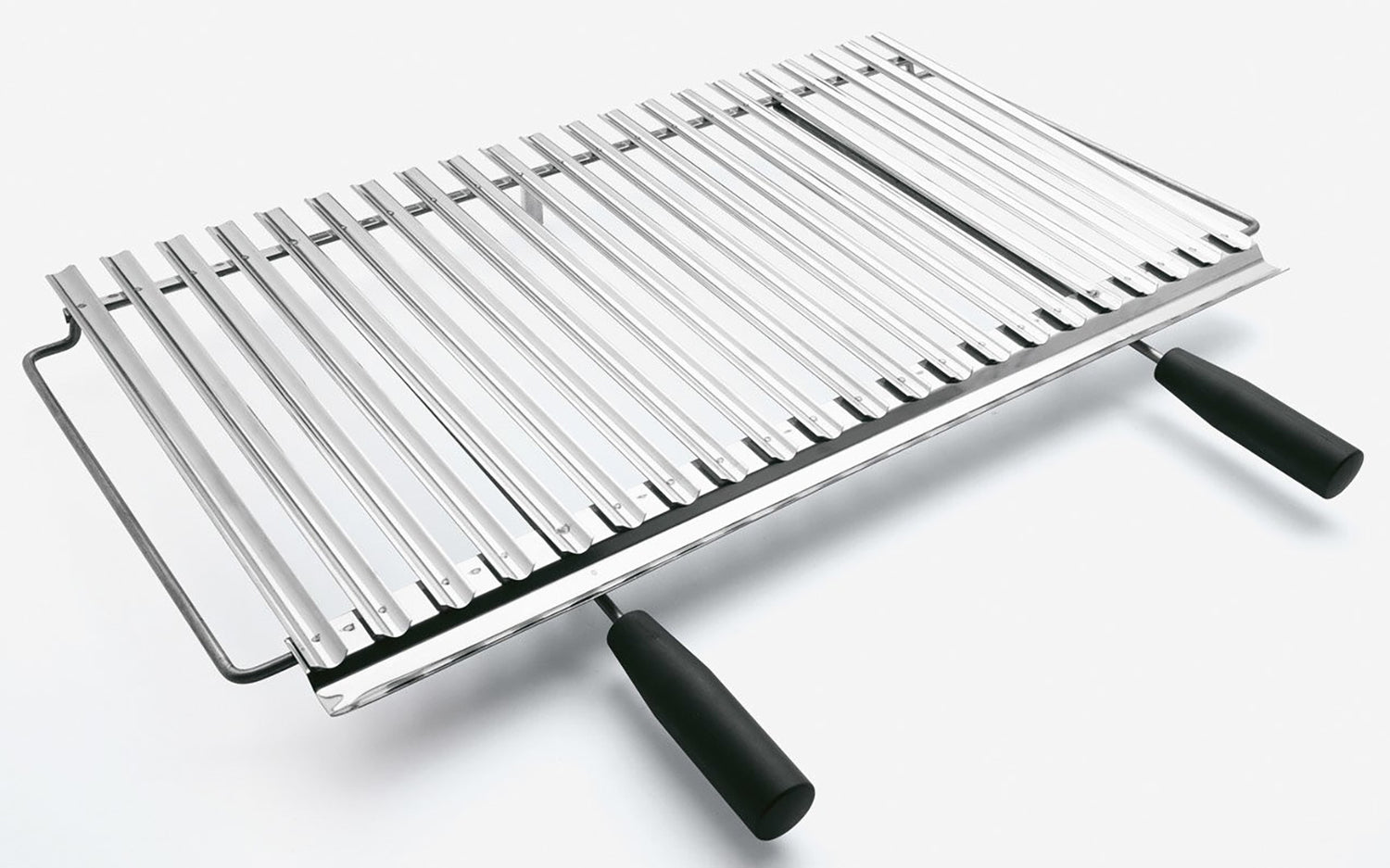 Palazzetti In Giardino Griglia Cottura Bio Inox Sezione Semicircolare con Leccarda per Raccogliere i Grassi Con Manici Antiscottatura In Bachelite Misura 68x37 76x37 cm