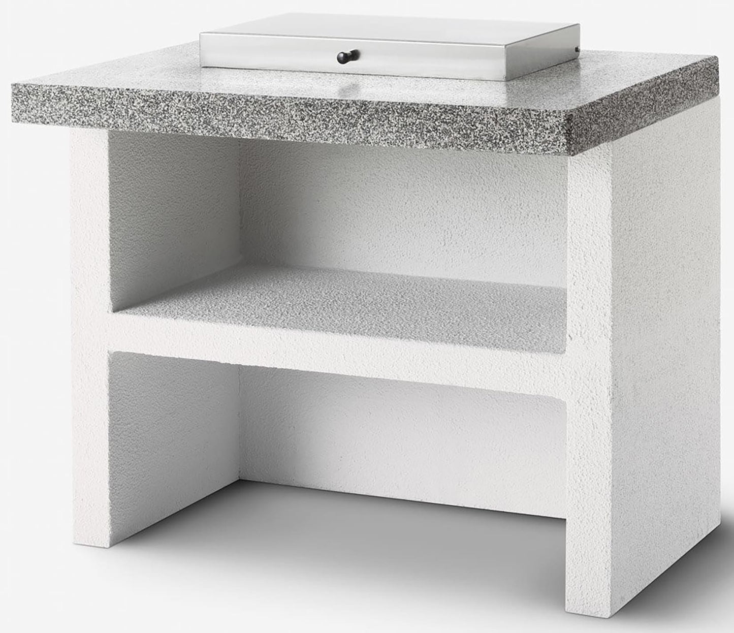 Palazzetti in Giardino Modulo Gas 2 Fuochi 90 Struttura in Cemento Refrattario Da Verniciare Top Marmotech Levigato Grigio Fornello Tradizionale Piano Cottura Acciaio Inox GPL Metano Coperchio Basamento Schienale Pratica Mensola 90x70 H78 cm Peso 300 kg