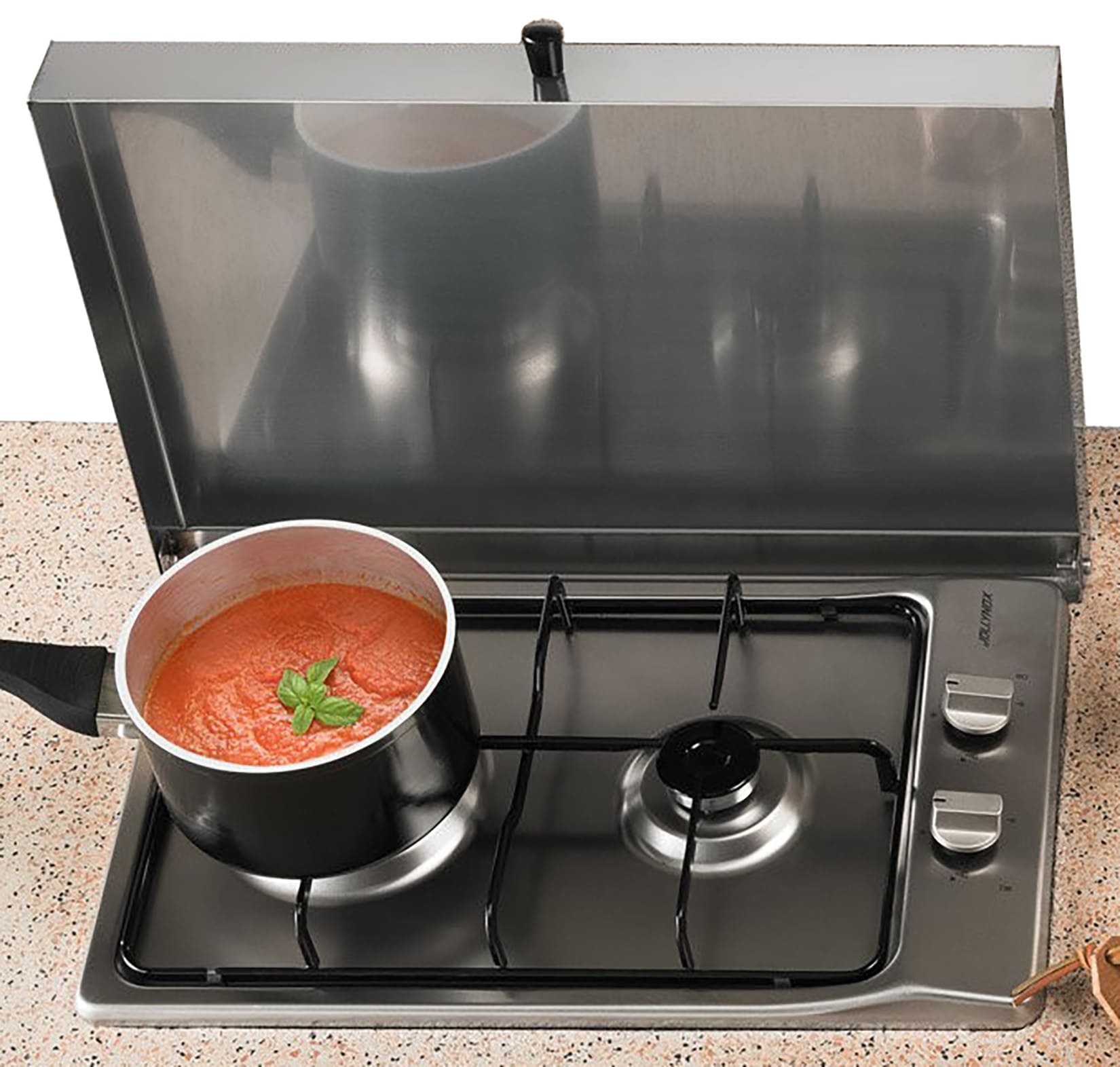 Palazzetti in Giardino Modulo Gas 2 Fuochi 90 Struttura in Cemento Refrattario Da Verniciare Top Marmotech Levigato Rosso Fornello Tradizionale Piano Cottura Acciaio Inox GPL Metano Coperchio Basamento Schienale Pratica Mensola 90x70 H78 cm Peso 300 kg