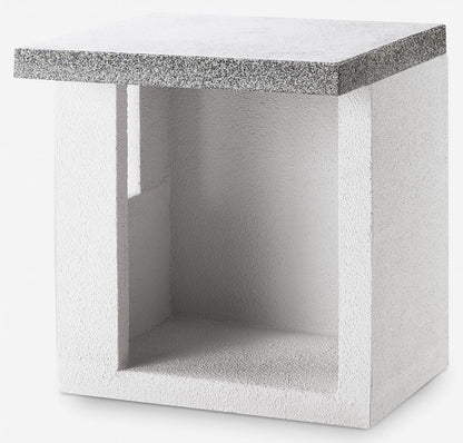 Palazzetti in Giardino Modulo Ripostiglio 70 Realizzato in Conglomerato Cemento Refrattario Da Verniciare Top Piano Marmotech Levigato Grigio Permette di Organizzare gli Spazi in Modo Pratico e Funzionale Misura 70x70 H78 cm Peso 250 kg