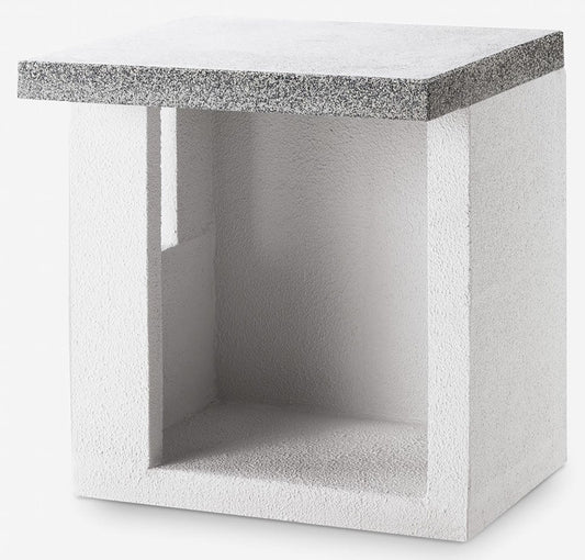 Palazzetti in Giardino Modulo Ripostiglio 70 Realizzato in Conglomerato Cemento Refrattario Da Verniciare Top Piano Marmotech Levigato Grigio Permette di Organizzare gli Spazi in Modo Pratico e Funzionale Misura 70x70 H78 cm Peso 250 kg