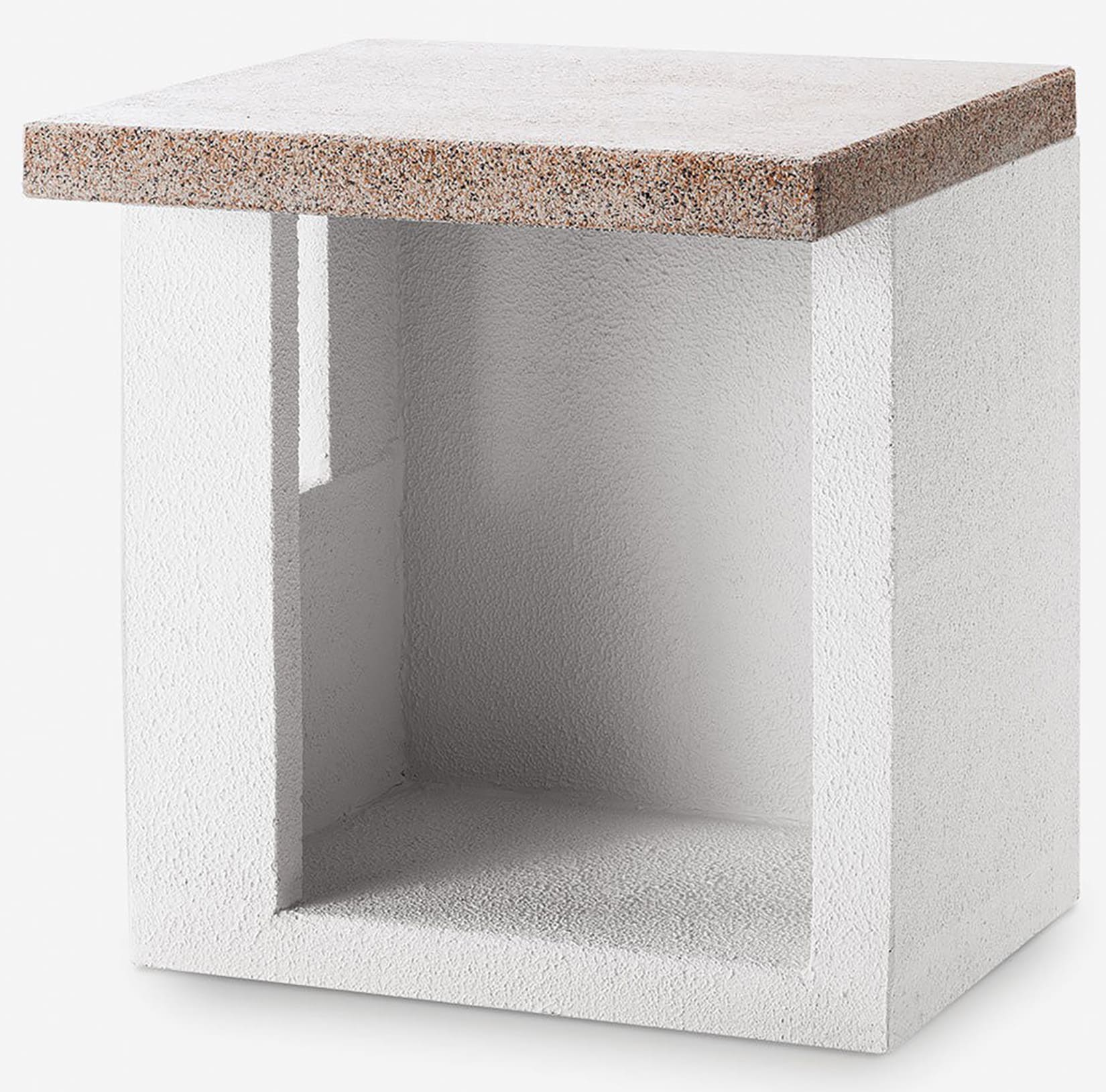 Palazzetti in Giardino Modulo Ripostiglio 70 Realizzato in Conglomerato Cemento Refrattario Da Verniciare Top Piano Marmotech Levigato Rosso Permette di Organizzare gli Spazi in Modo Pratico e Funzionale Misura 70x70 H78 cm Peso 250 kg