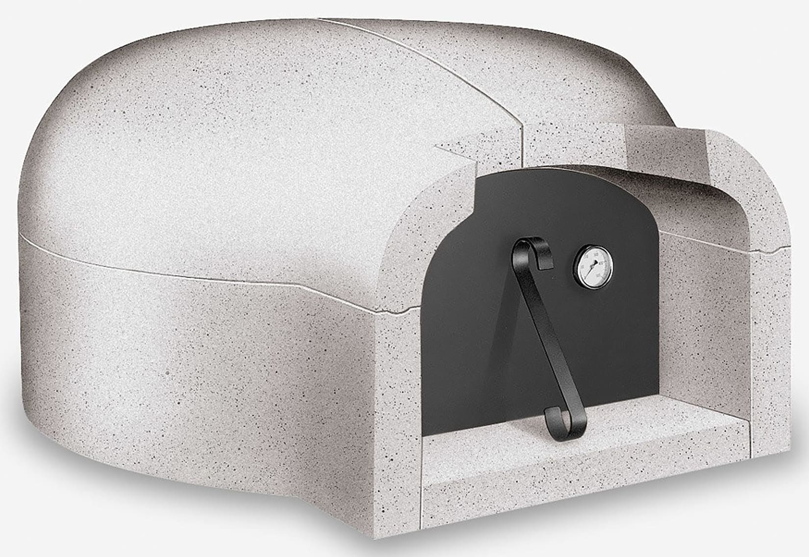 Palazzetti In Giardino Smile 100 Forno a Legna per Pizza in Cemento Refrattario Da Coibentare Da Verniciare Alto Tenore Allumina Piano Cottura Portina Acciaio Termometro Spioncino Dimensioni Interne 85x85 cm Misure Esterne 103x110 H55 cm