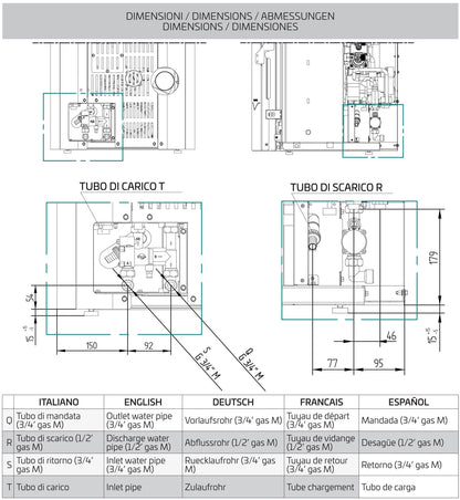 Palazzetti Jackie Idro S26 TC ACS Termo Stufa Pellet Ermetica Aria Ventilata Acqua Calda Sanitaria Potenza 26 Kw Rivestimento Acciaio Moka Top Ghisa Uscita Fumi Posteriore Controllo Sfioro Programma Fasce Orarie Gruppo Idraulico Integrato Autopulizia