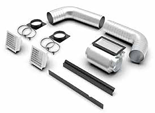 Palazzetti Kit Di Canalizzazione Centrifugo Camini Ecomonoblocchi MX Per Prodotti Predisposti Ventilatore Staffe Tamponamento Tubo Corrugato 2 Collari Fissaggio Quattro Fascette Due Bocchette Regolabili Verniciate Bianche