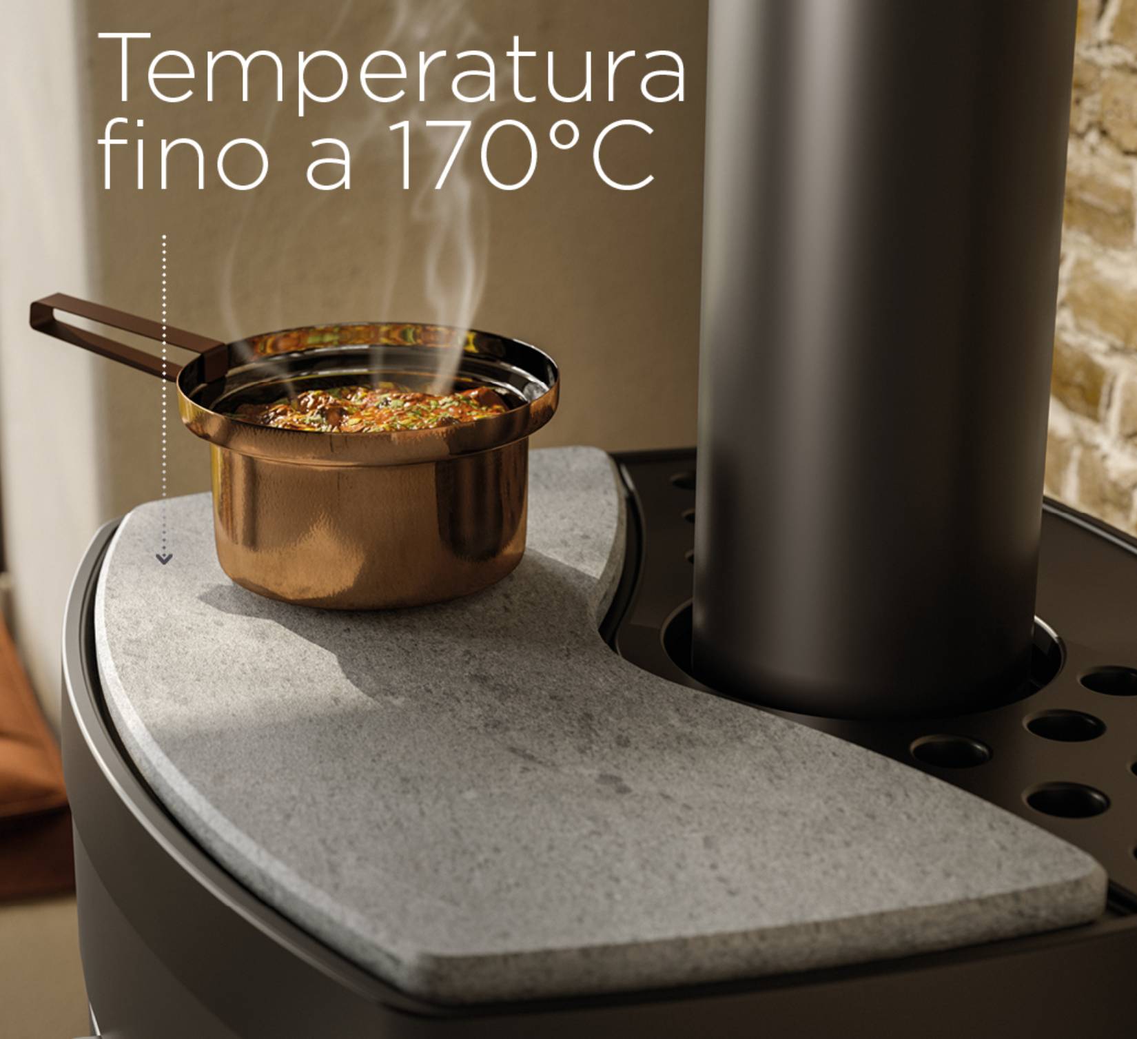 Palazzetti Pianetto Scaldavivande in Pietra Lavica Dedicato Alla Stufa Charlotte