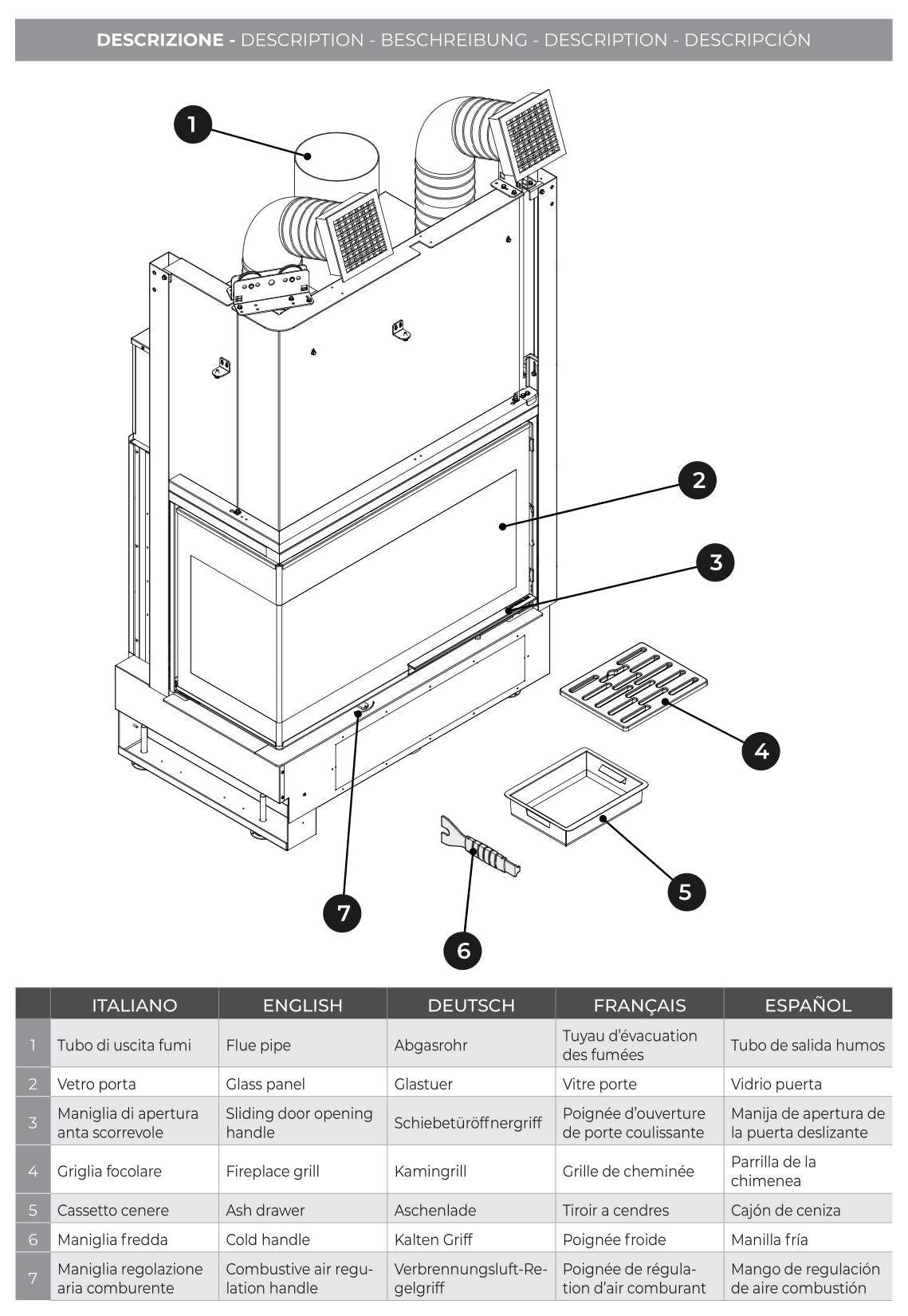 Palazzetti Ecomonoblocco WTX 90L N19 Angolo Sinistro Camino Legna Riscalda Aria Calda Convezione Naturale Irraggiamento Canalizzabile Potenza 19,1 Kw Focolare Refrattario Thermofix® Anta Vetro Scorrevole Bocchette Prolunga Cassetto Cenere L113xP61xH172 cm