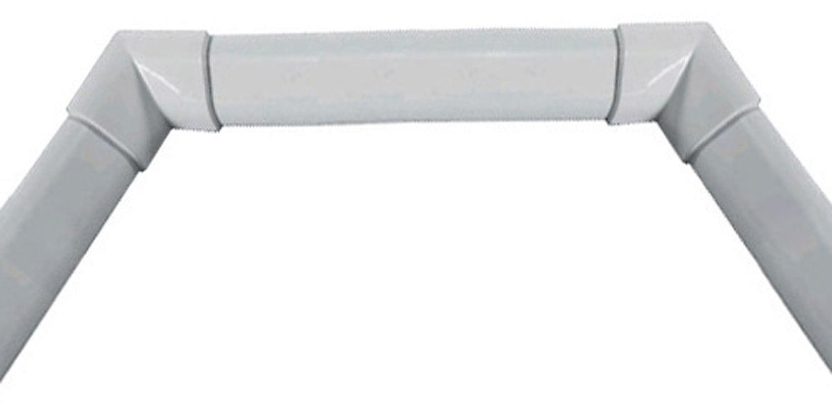 Novellini Profilo di finitura rigido in alluminio bianco per vasche da Bagno 3 lati 85x185x85 cm Altezza 3 cm Profondità 2 cm con 2 Angolari e 2 Tappi di chiusura finali