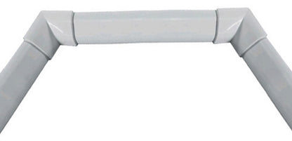 Novellini Profilo di finitura rigido in alluminio bianco per vasche da Bagno 3 lati 85x185x85 cm Altezza 3 cm Profondità 2 cm con 2 Angolari e 2 Tappi di chiusura finali