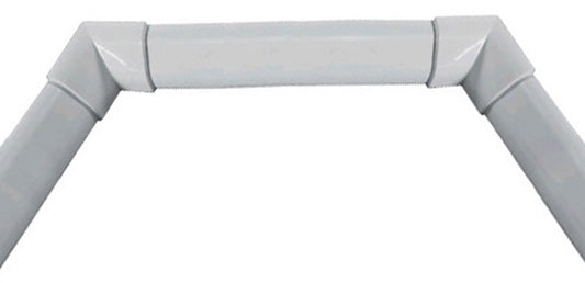 Novellini Profilo di finitura rigido in alluminio bianco per vasche da Bagno 3 lati 85x185x85 cm Altezza 3 cm Profondità 2 cm con 2 Angolari e 2 Tappi di chiusura finali