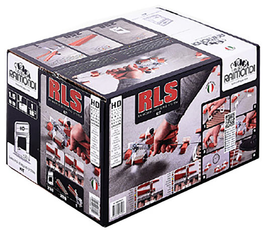 Raimondi Levelling System RLS R.L.S. Kit Scatolo HD Composto da 250 Basi Distanziatori Auto Livellante per Fuga da 1,5 mm e per Mattonelle con Spessore da 3 a 12 mm 250 Cunei 1 Pinza per Applicare le Piastrelle a Pavimento