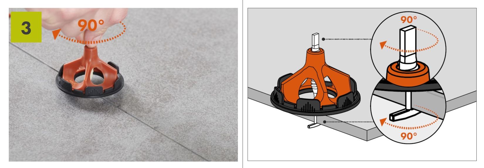 Raimondi RLS Levelling System SOS 130 Viti Basi Autolivellanti Per Sistema Livellante di Emergenza Per Piastrelle Con Spessore Altezza da 3 a 20 mm e Fuga da 1,5 a 5 mm